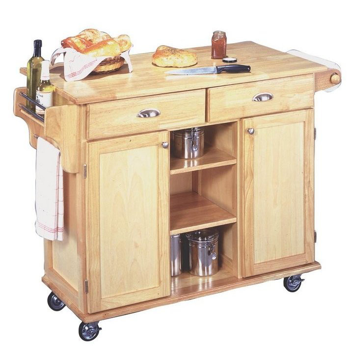 August Grove® Lili 49.75'' Solid Wood Kitchen Cart and Locking Wheels